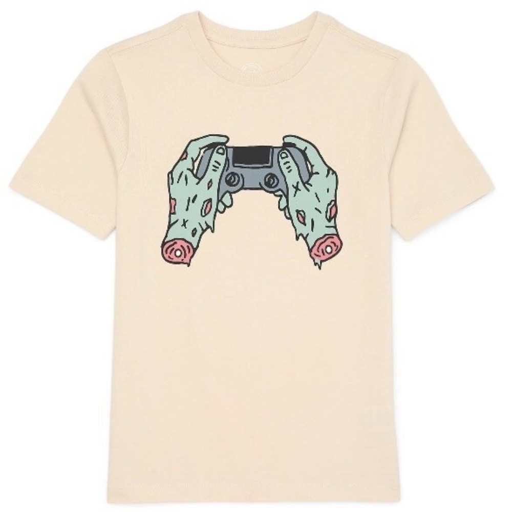 Wonder Nation Boys Halloween Zombie Gamer Graphic Tee XS 4-5 New with Tags Khaki
